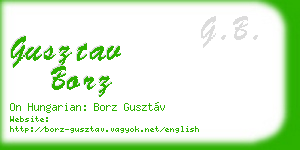 gusztav borz business card